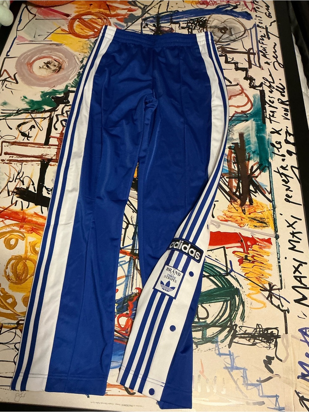 Adidas Kids Blue Track Pants with Side Stripes